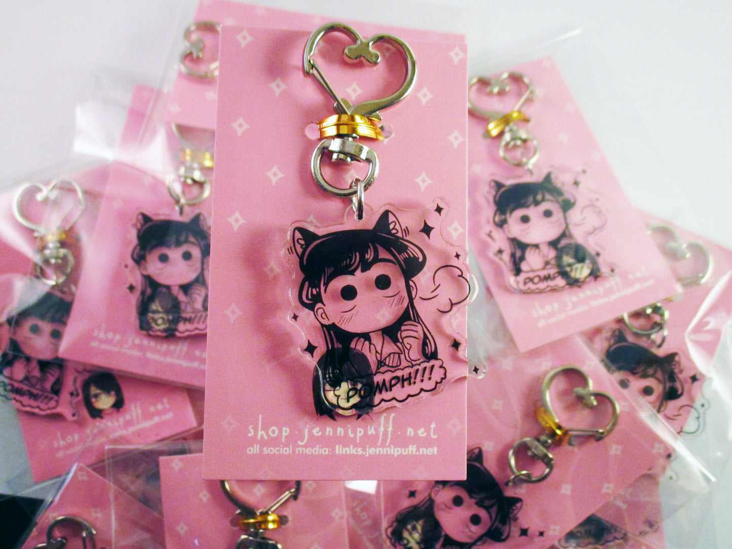 Komi-san Acrylic Keychain - POMPH! (transparent) - JennGuine