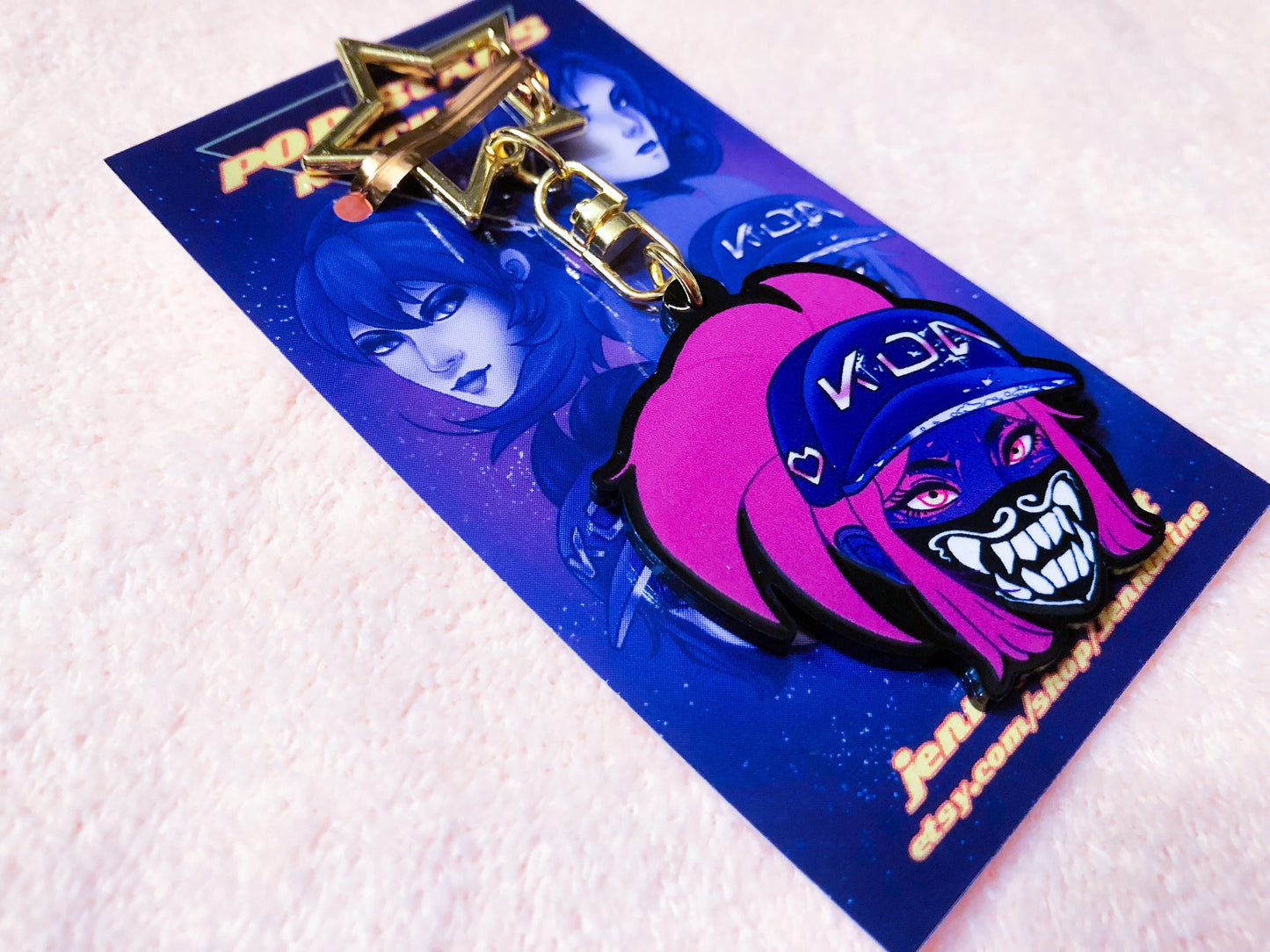 Neon Akali KDA Keychain