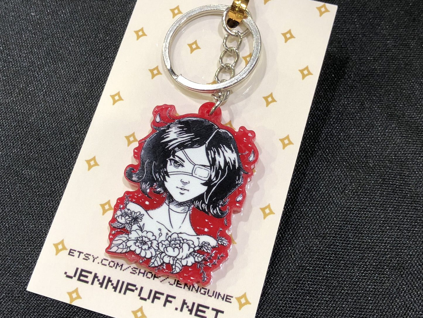 Inktober 2018 Red Keychain - Tranquil - JennGuine