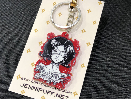 Inktober 2018 Red Keychain - Tranquil - JennGuine