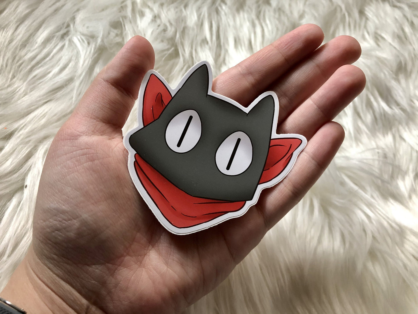 3in Die Cut Cat Stickers - Sailor Moon Luna or Nichijou Sakamoto - JennGuine