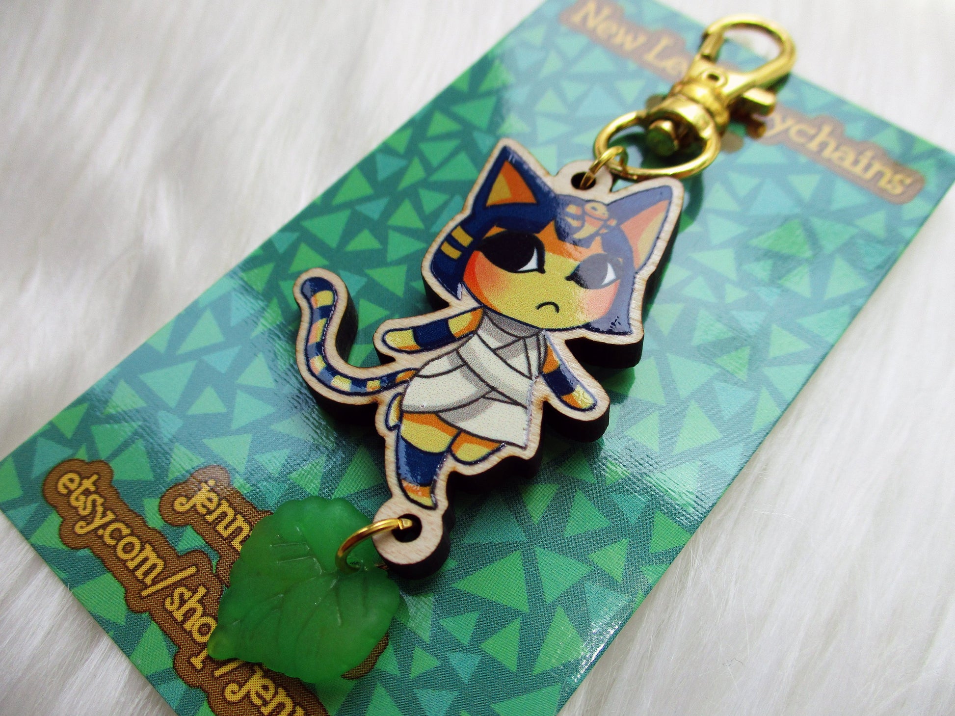 Animal Crossing Wooden Keychain - Ankha - JennGuine
