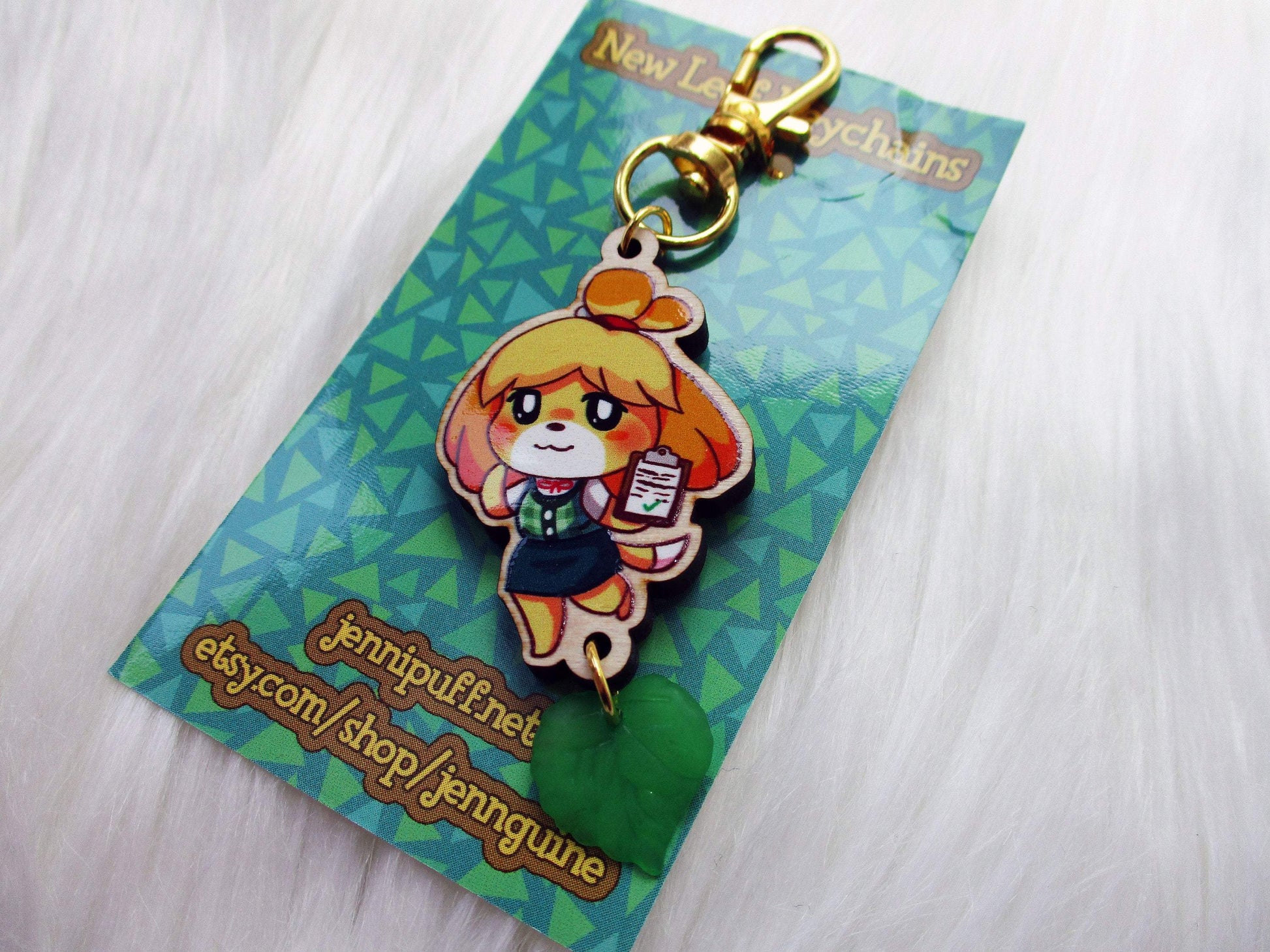 Animal Crossing Wooden Keychain - Isabelle - JennGuine
