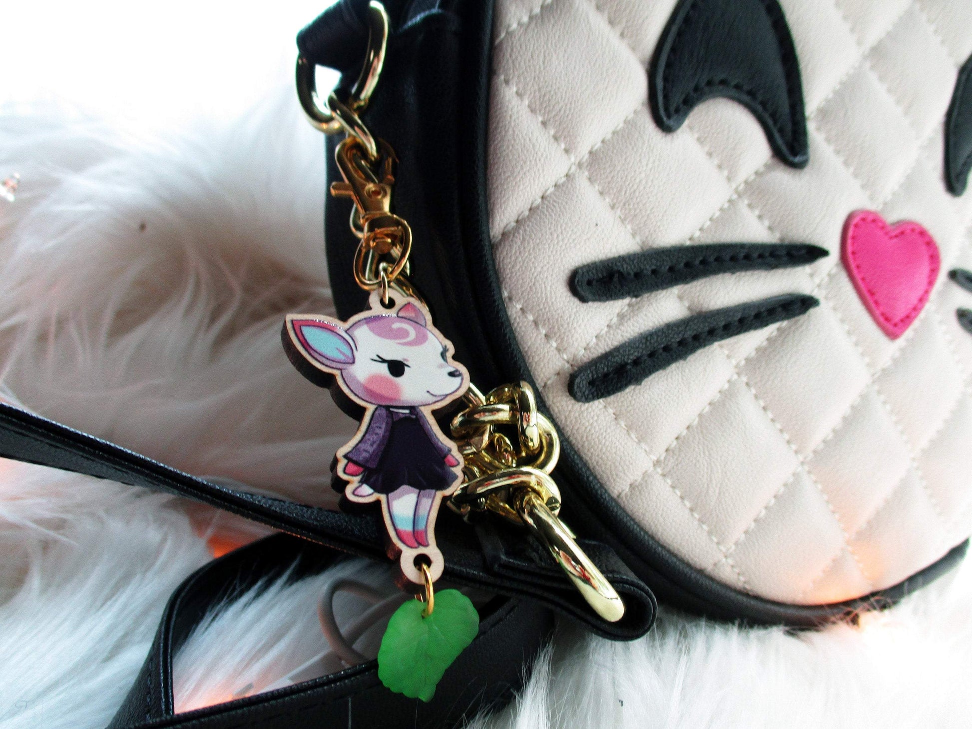 Animal Crossing Wooden Keychain - Diana - JennGuine