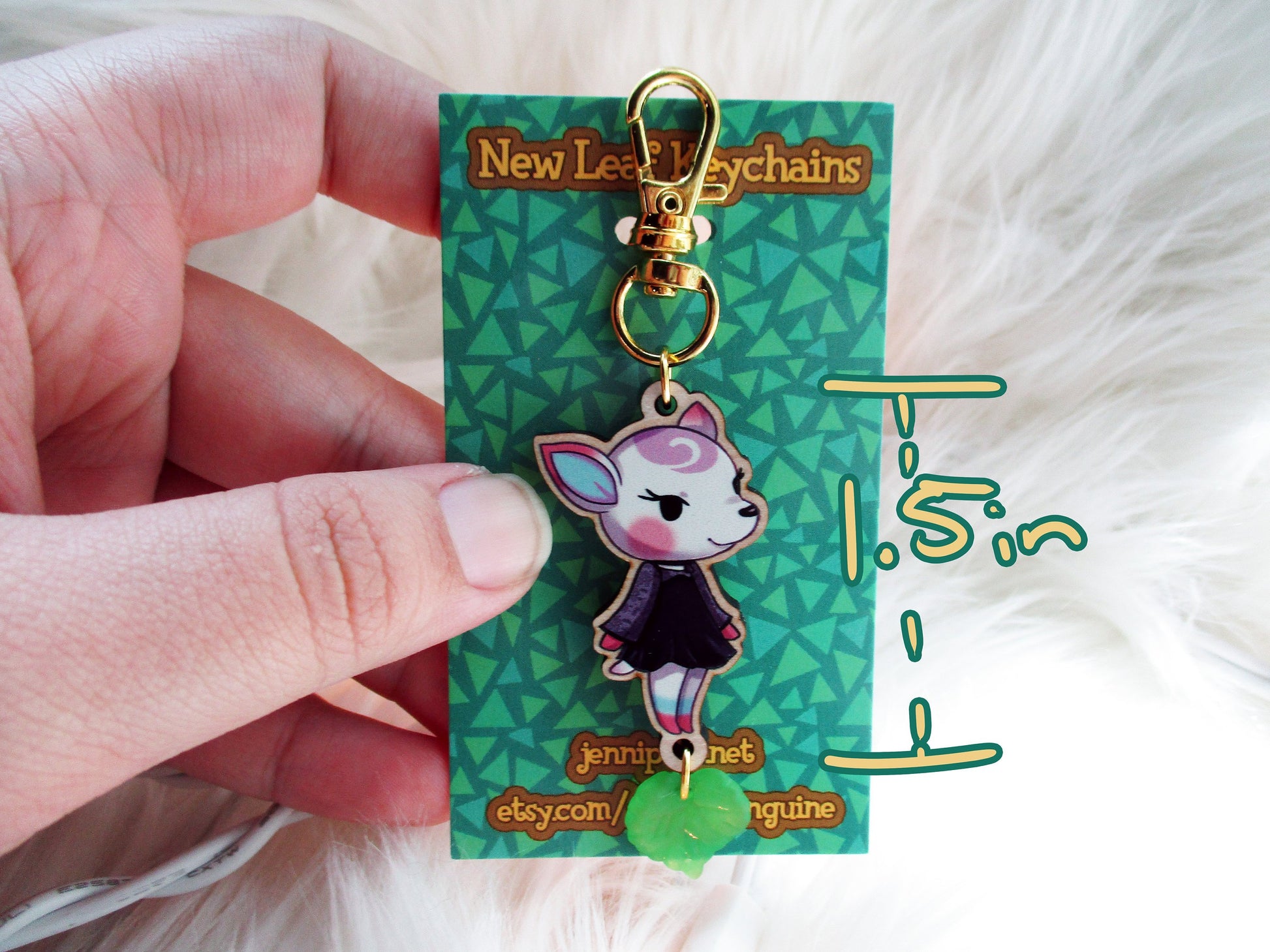 Animal Crossing Wooden Keychain - Diana - JennGuine