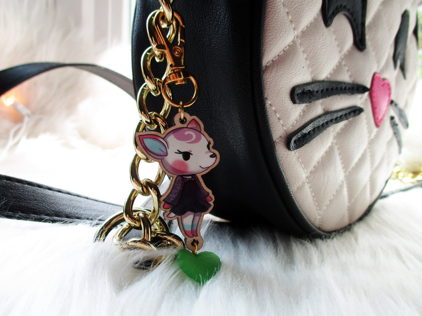 Animal Crossing Wooden Keychain - Diana - JennGuine