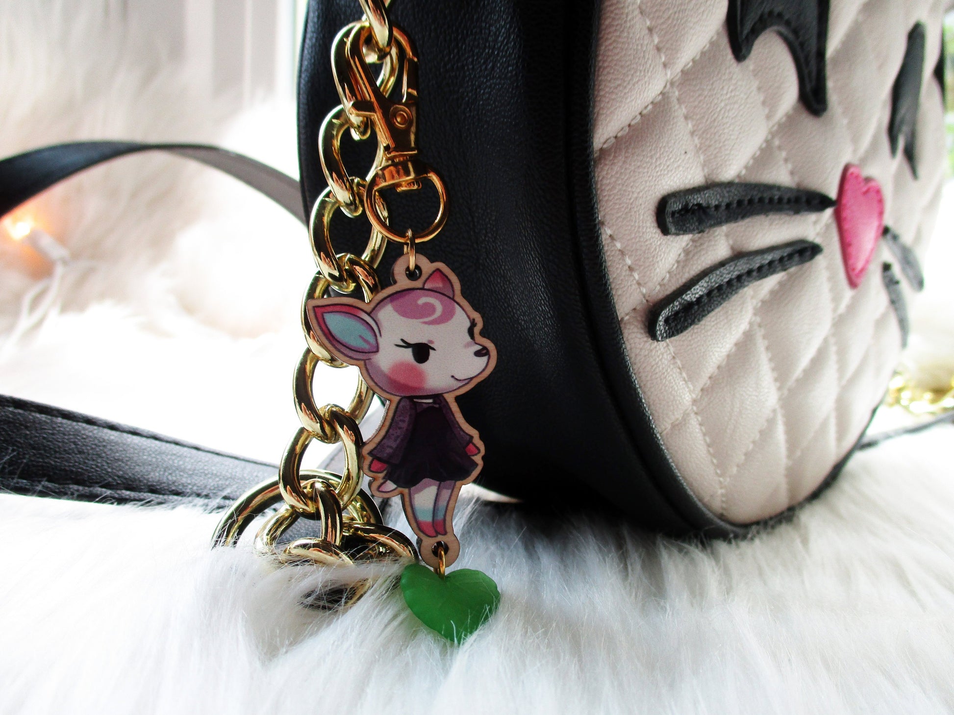 Animal Crossing Wooden Keychain - Diana - JennGuine