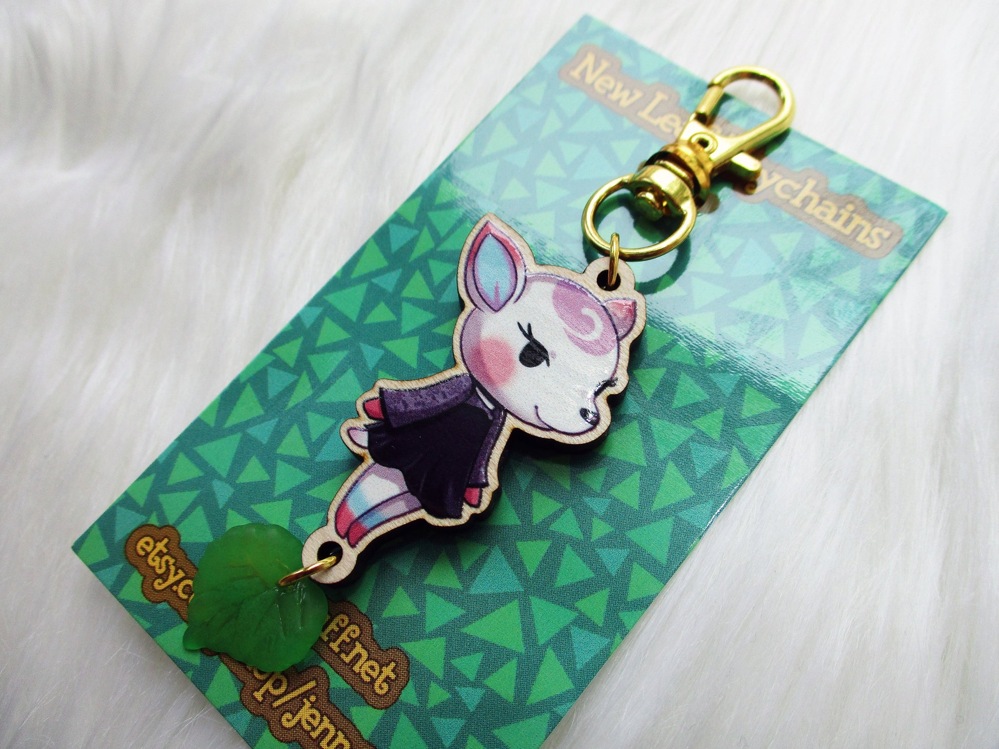 Animal Crossing Wooden Keychain - Diana - JennGuine