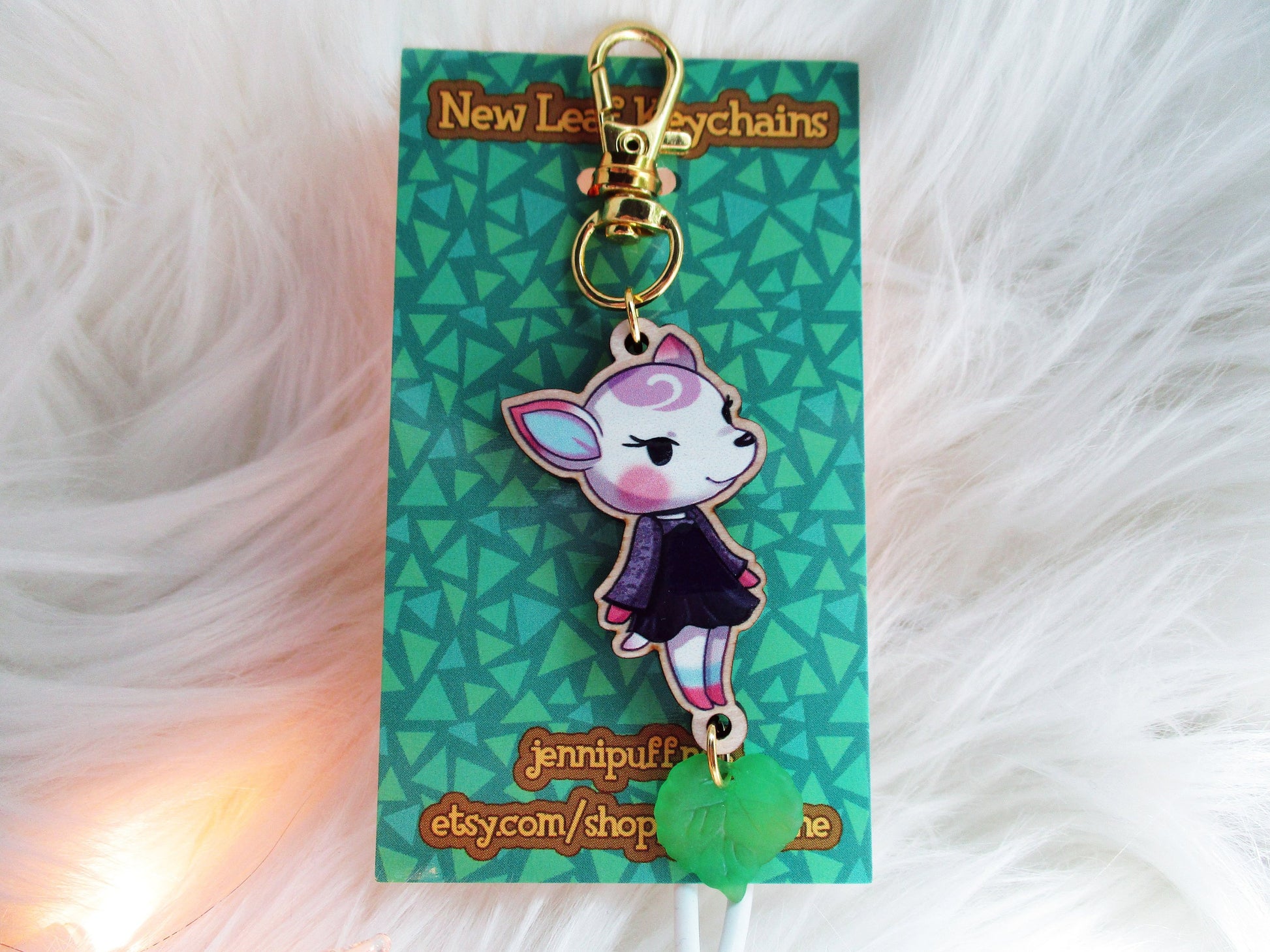 Animal Crossing Wooden Keychain - Diana - JennGuine