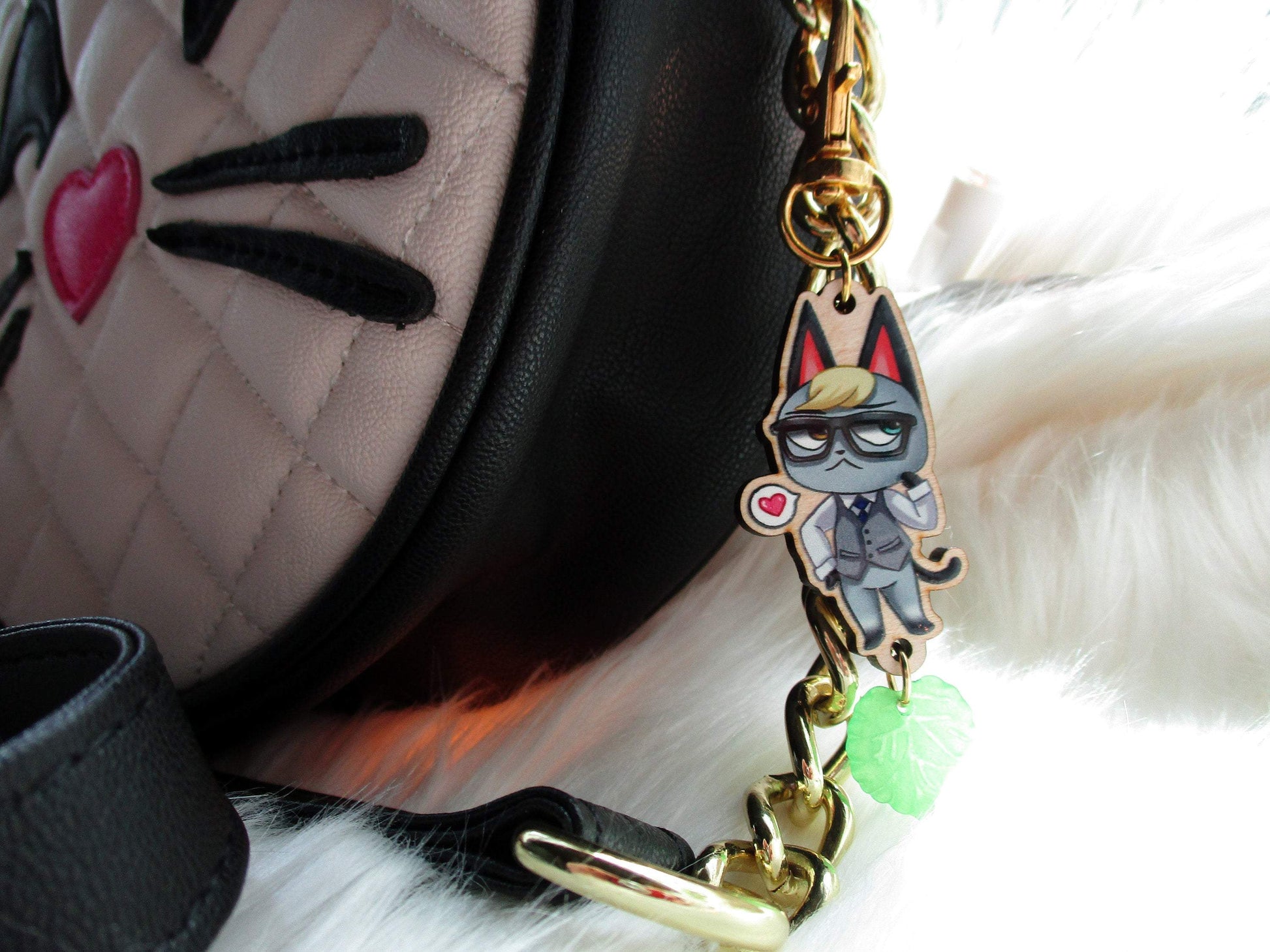 Animal Crossing Wooden Keychain - Raymond - JennGuine