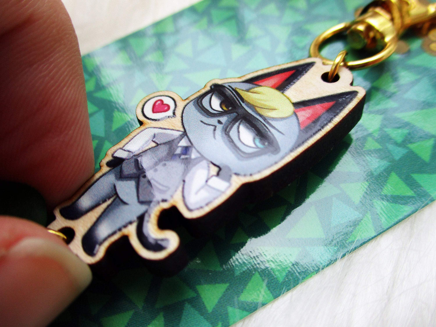 Animal Crossing Wooden Keychain - Raymond - JennGuine