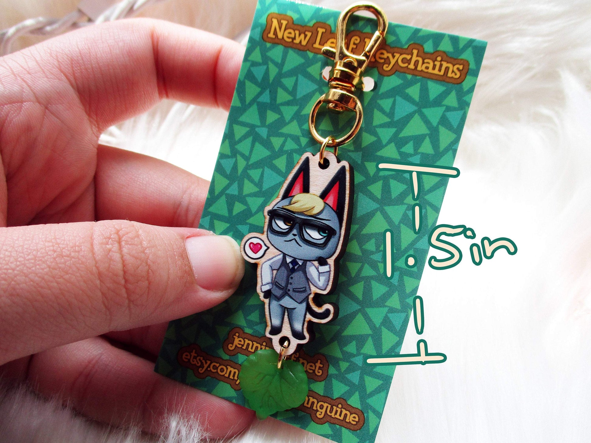 Animal Crossing Wooden Keychain - Raymond - JennGuine