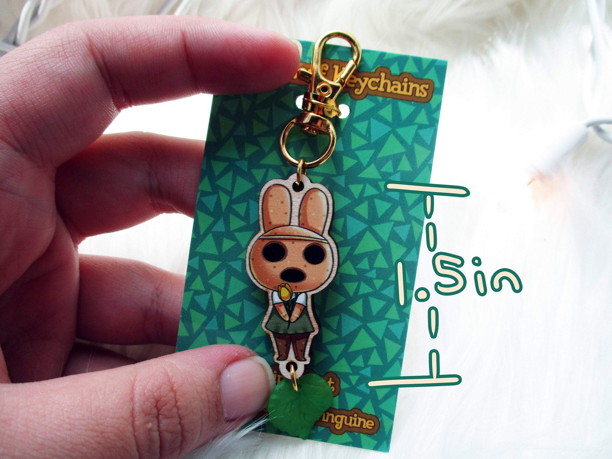 Animal Crossing Wooden Keychain - Coco - JennGuine
