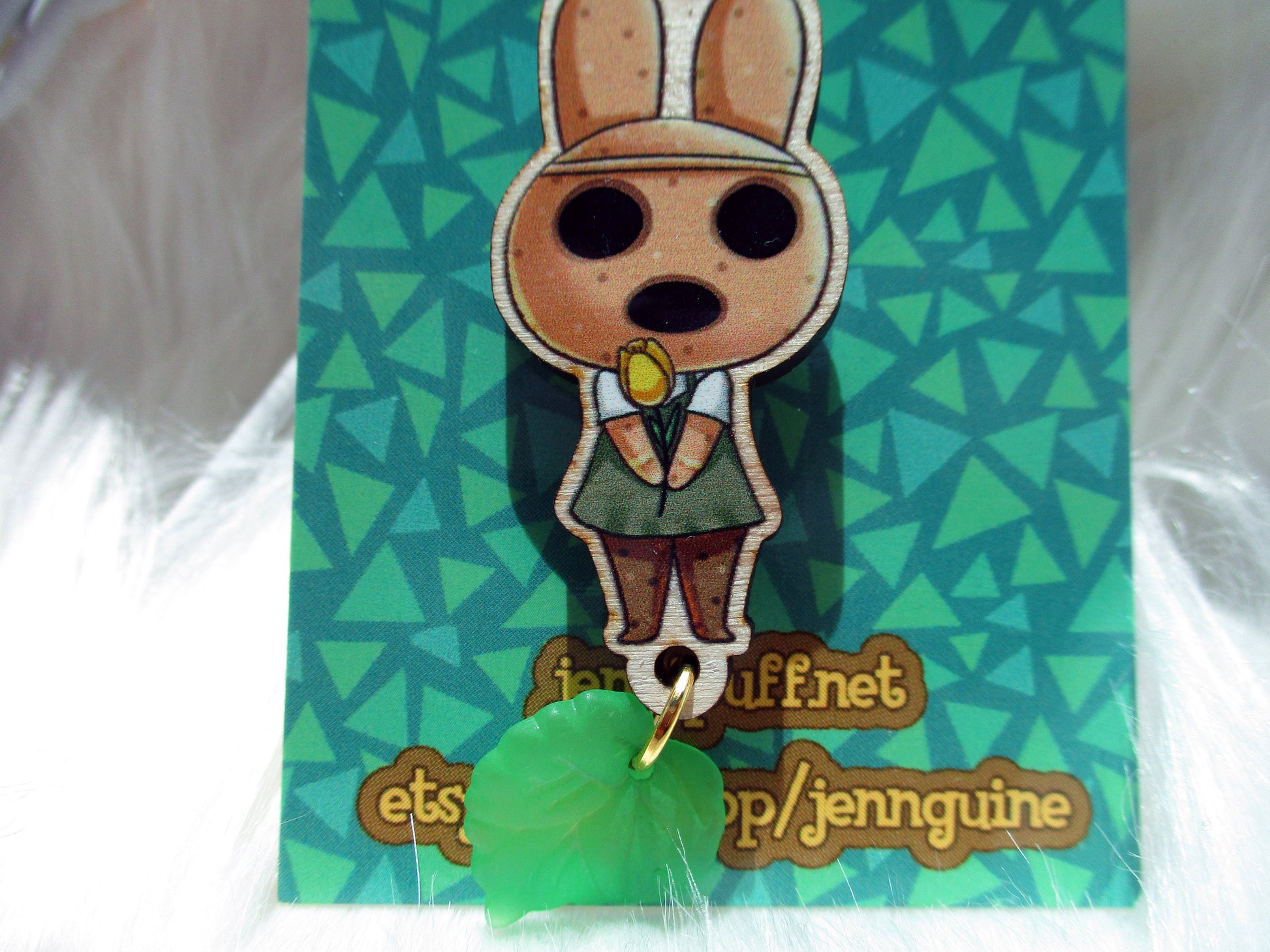Animal Crossing Wooden Keychain - Coco - JennGuine