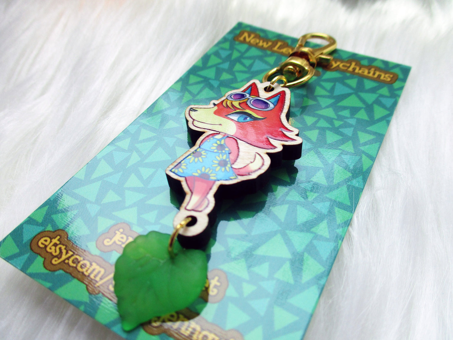 Animal Crossing Wooden Keychain - Audie - JennGuine