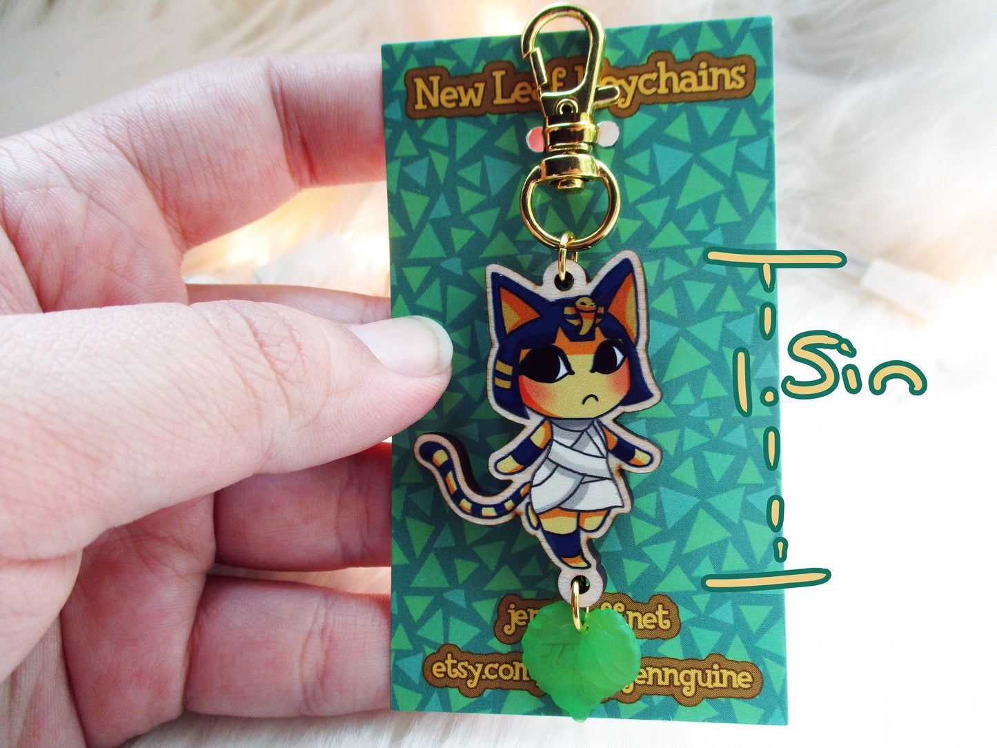 Animal Crossing Wooden Keychain - Ankha - JennGuine
