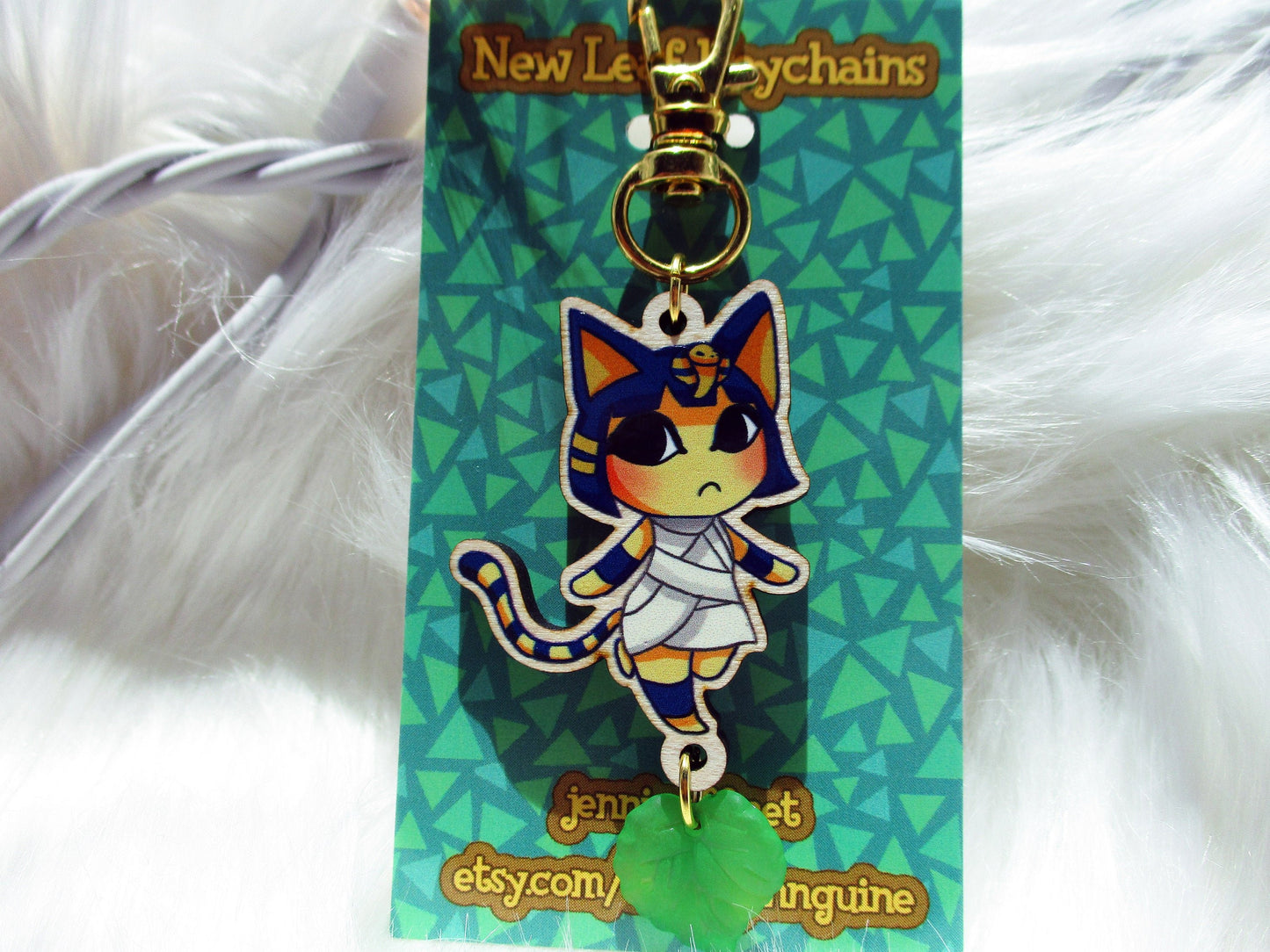 Animal Crossing Wooden Keychain - Ankha - JennGuine