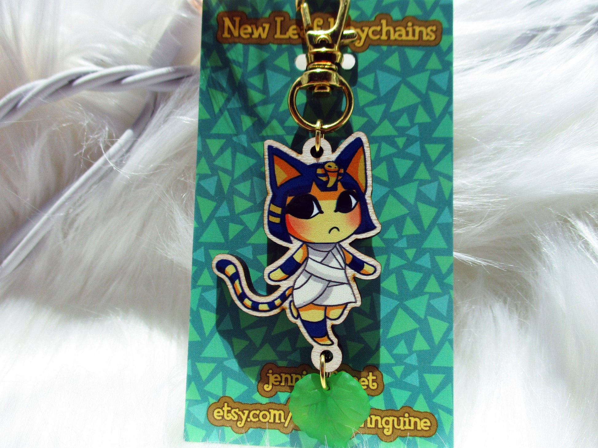 Animal Crossing Wooden Keychain - Ankha - JennGuine