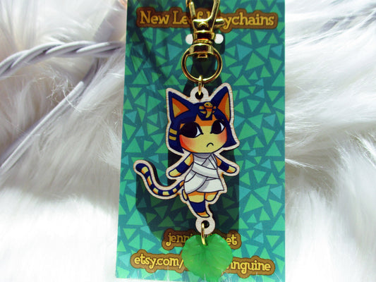 Animal Crossing Wooden Keychain - Ankha - JennGuine