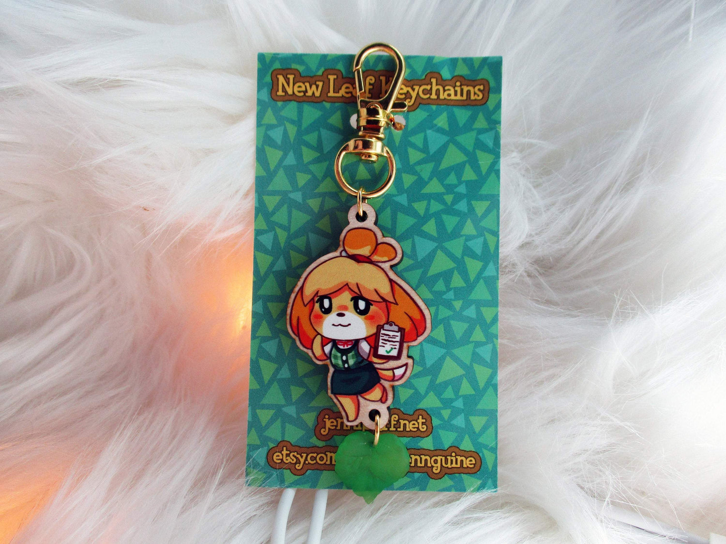 Animal Crossing Wooden Keychain - Isabelle - JennGuine