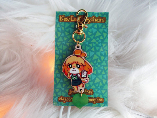 Animal Crossing Wooden Keychain - Isabelle - JennGuine