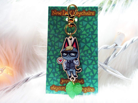 Animal Crossing Wooden Keychain - Raymond - JennGuine