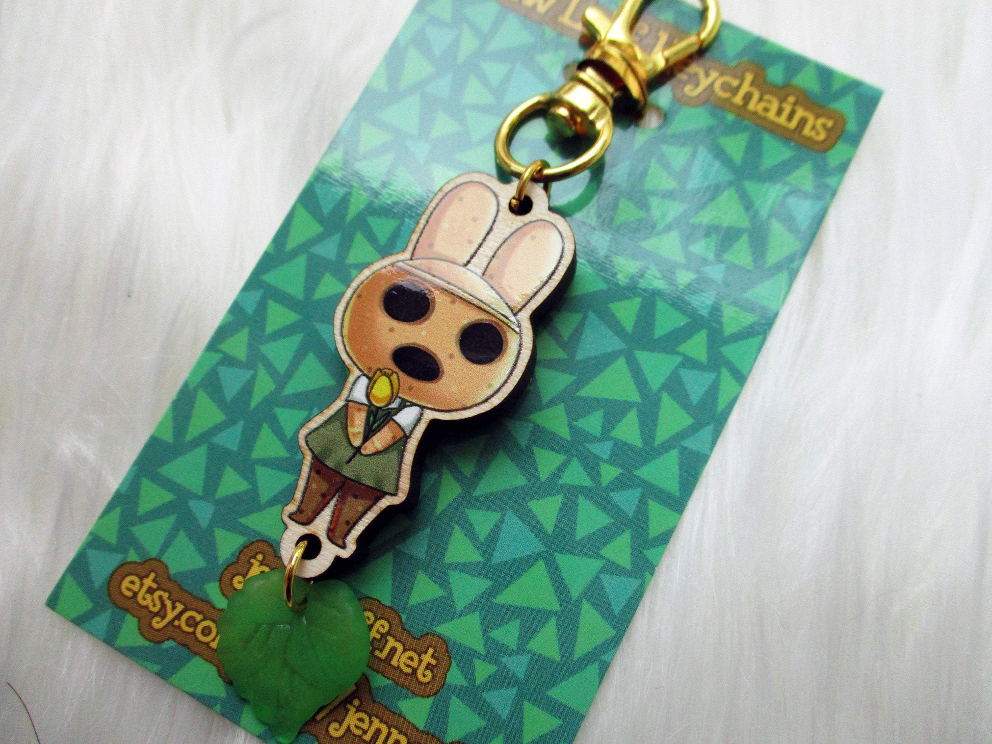 Animal Crossing Wooden Keychain - Coco - JennGuine