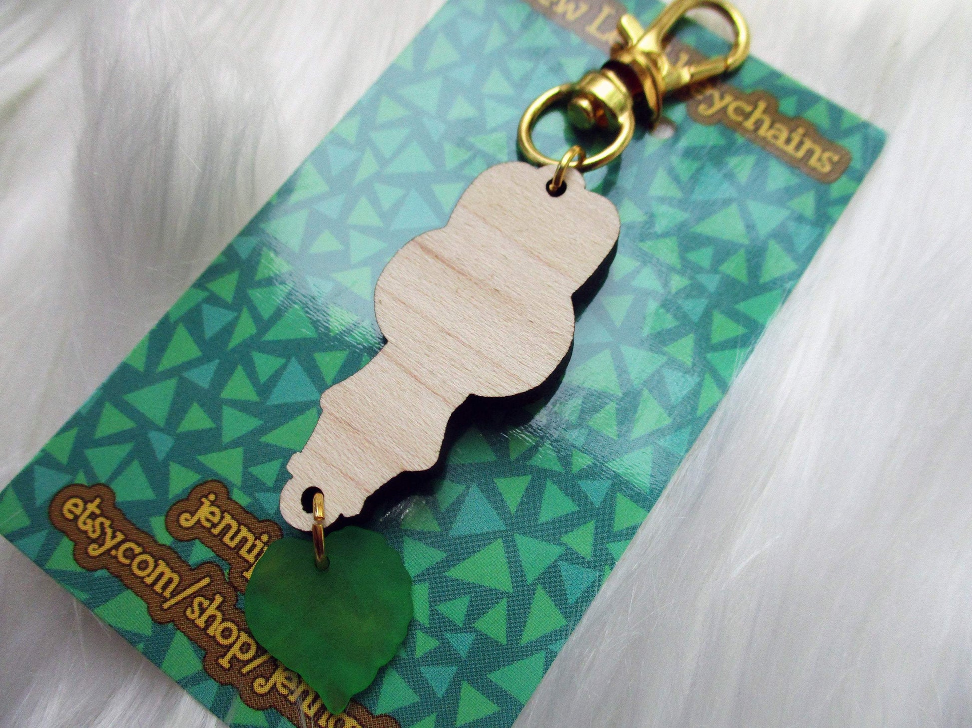 Animal Crossing Wooden Keychain - Coco - JennGuine