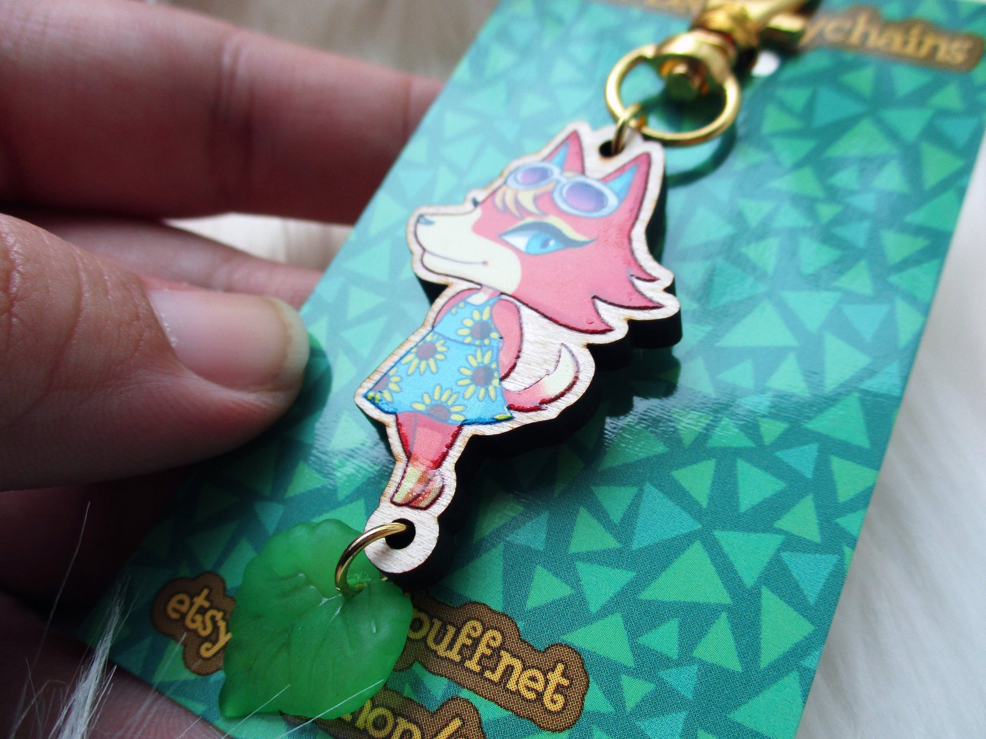 Animal Crossing Wooden Keychain - Audie - JennGuine