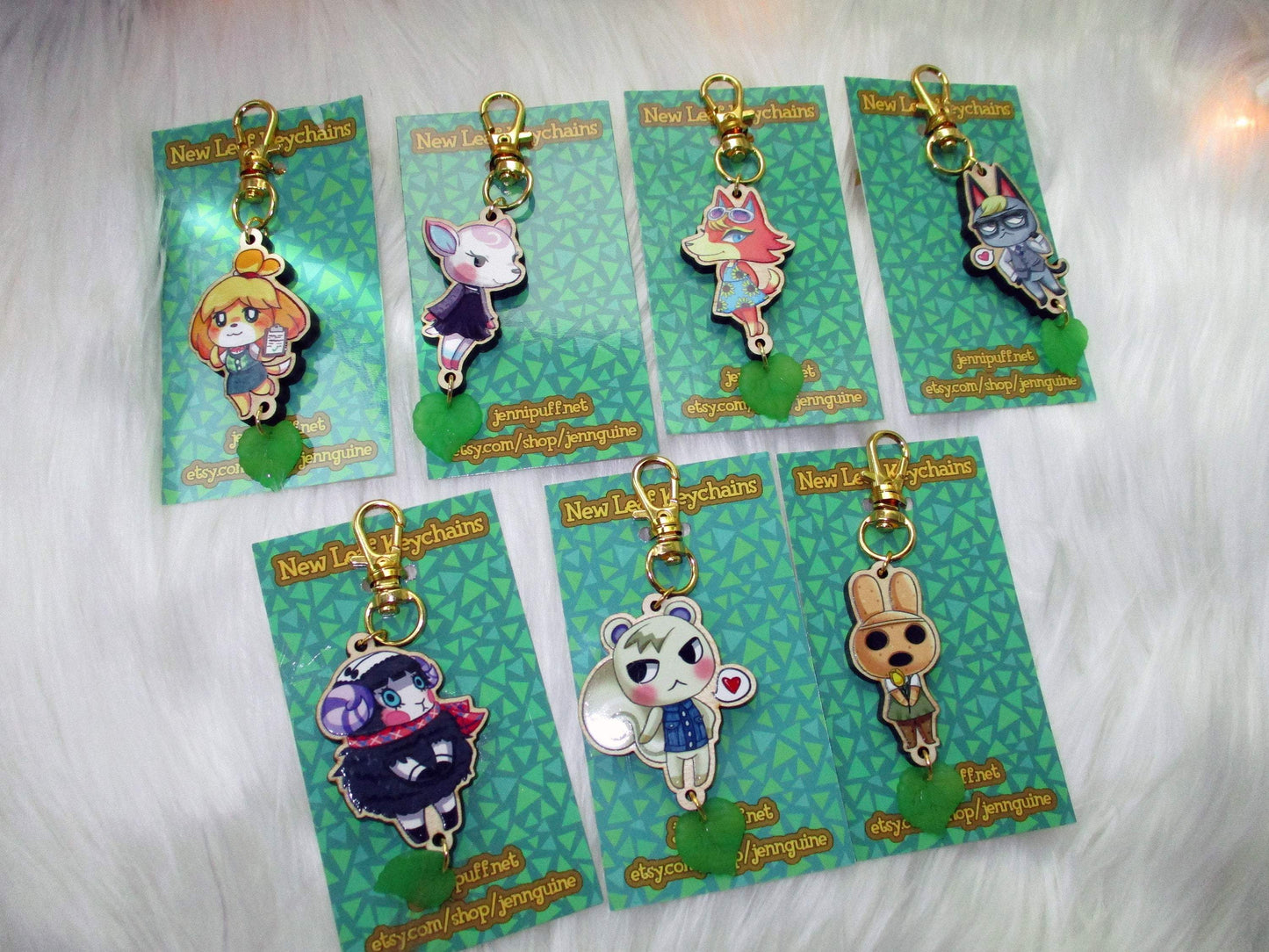 Animal Crossing Wooden Keychain - Audie - JennGuine