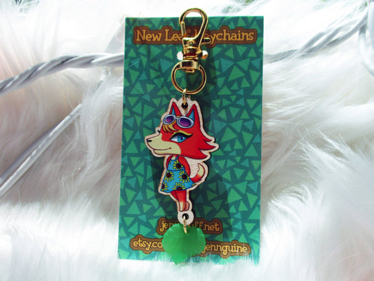 Animal Crossing Wooden Keychain - Audie - JennGuine