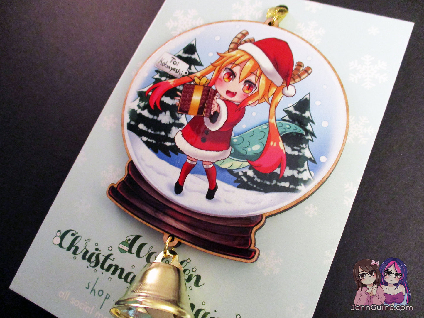 Wooden Christmas Ornament - Tohru Dragon Maid (read description) - JennGuine