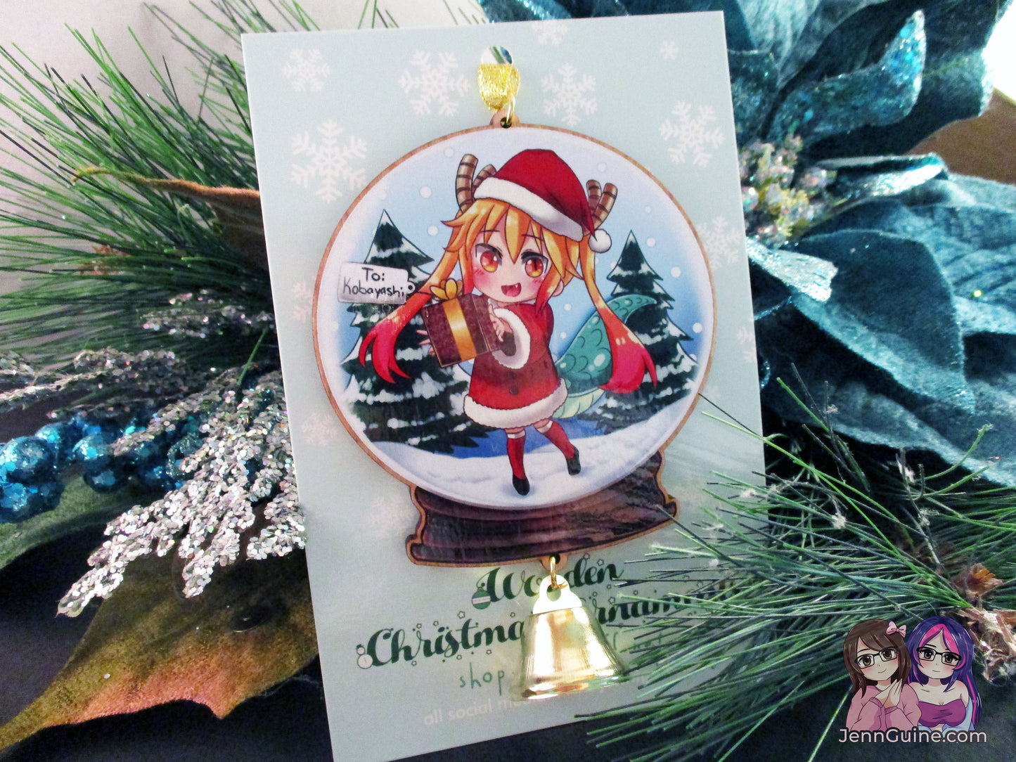 Wooden Christmas Ornament - Tohru Dragon Maid (read description) - JennGuine