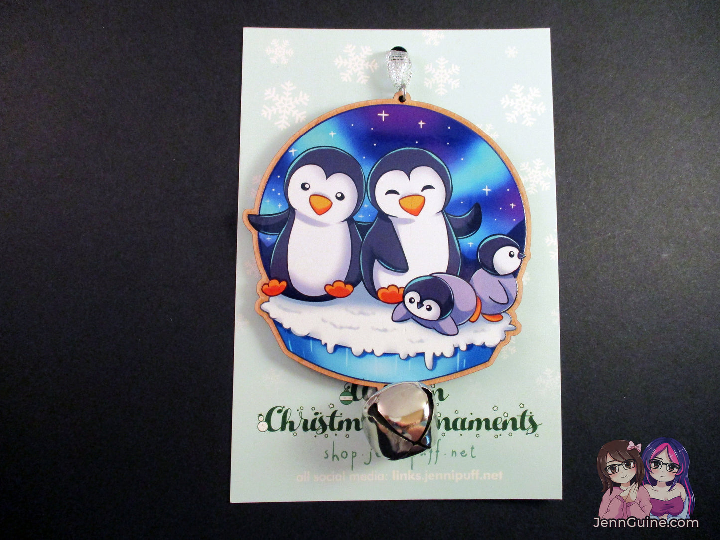 Wooden Christmas Ornament - Penguin Family (read description) - JennGuine