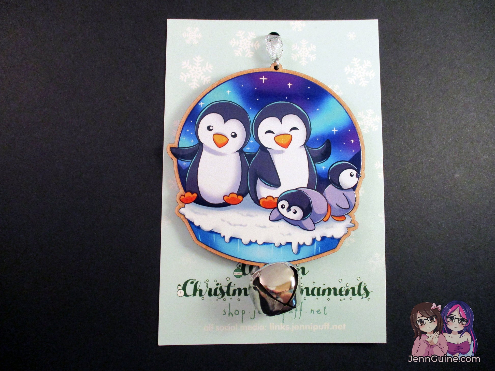 Wooden Christmas Ornament - Penguin Family (read description) - JennGuine