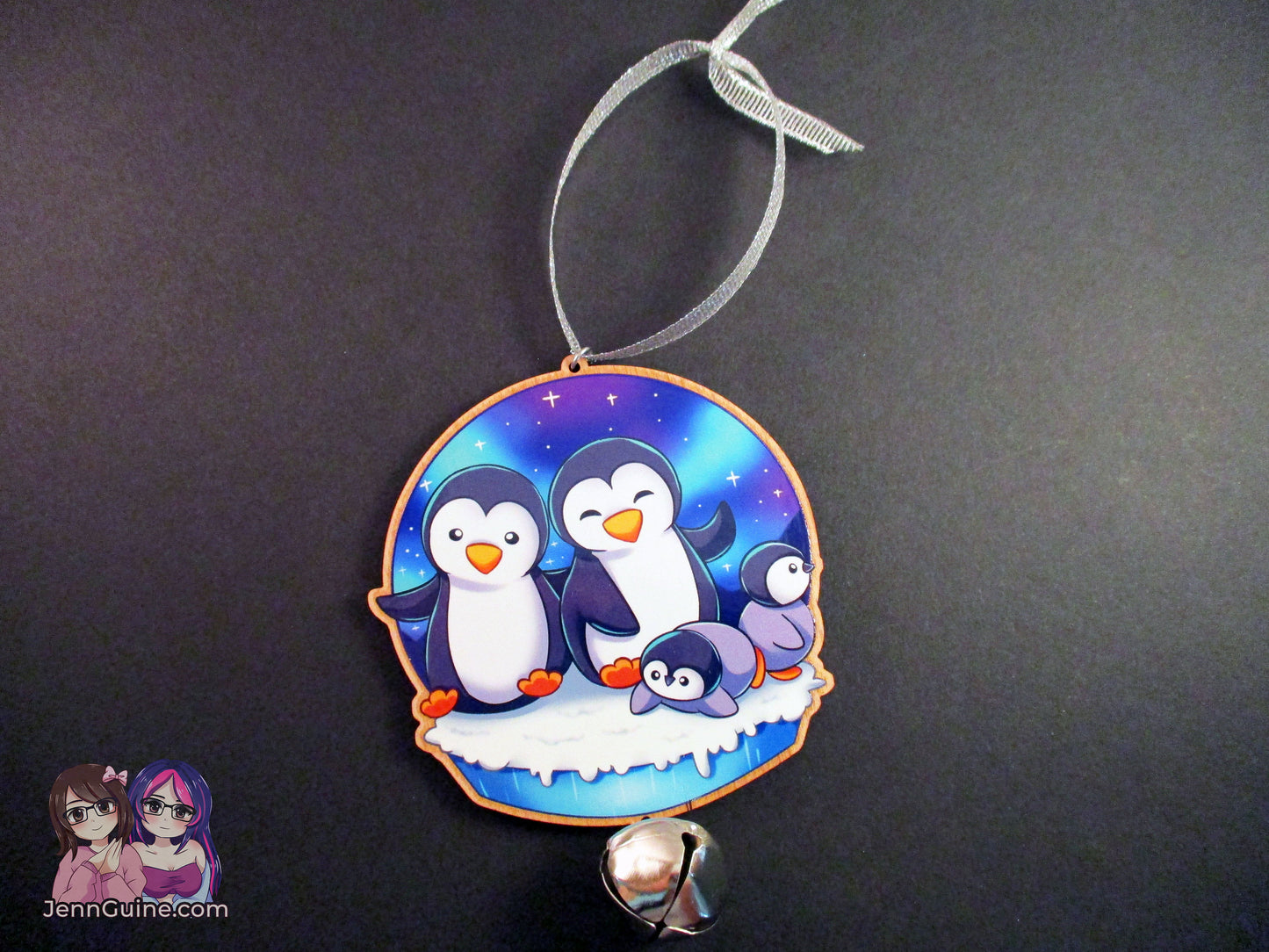 Wooden Christmas Ornament - Penguin Family (read description) - JennGuine