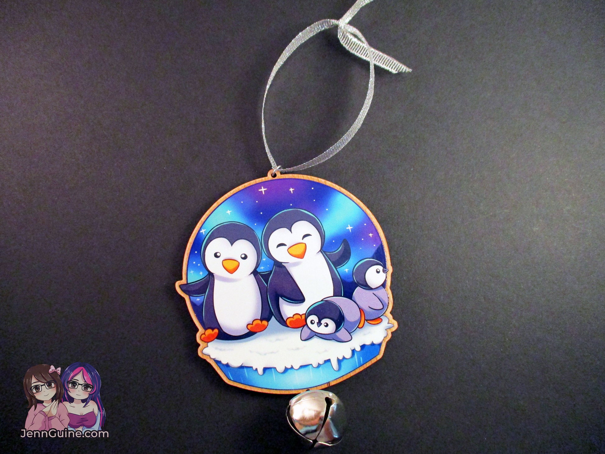 Wooden Christmas Ornament - Penguin Family (read description) - JennGuine