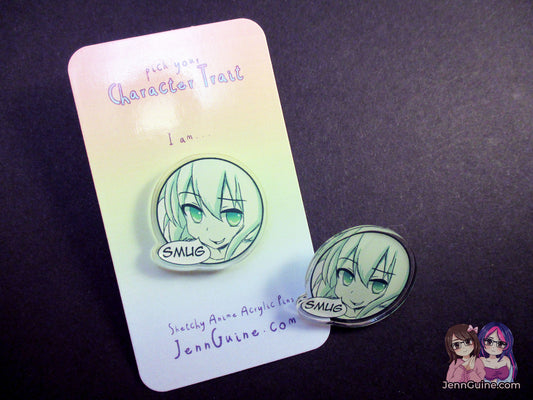 Sketchy Anime Character Trait Pin - Smug (pick your own trait!) - JennGuine