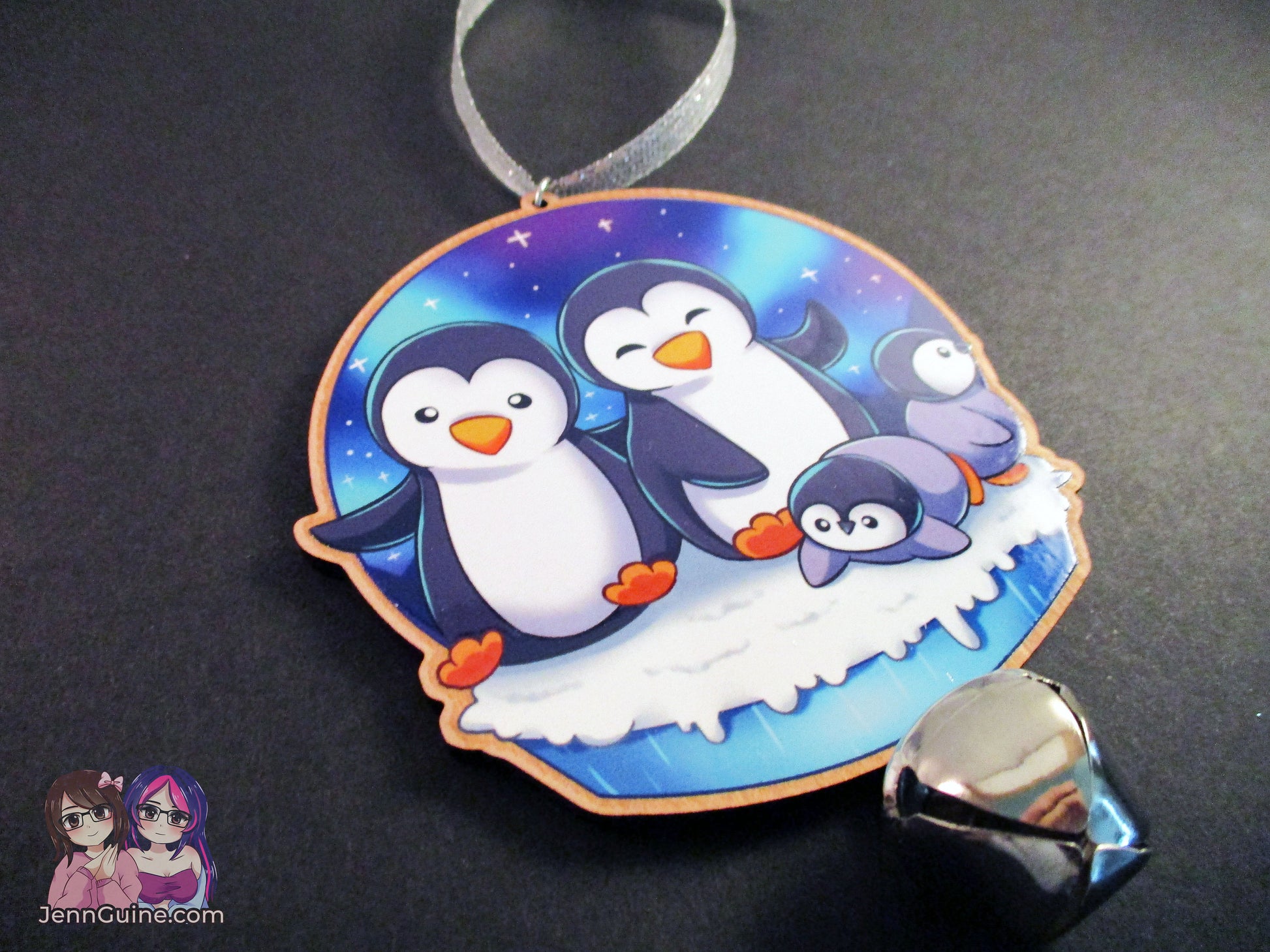 Wooden Christmas Ornament - Penguin Family (read description) - JennGuine