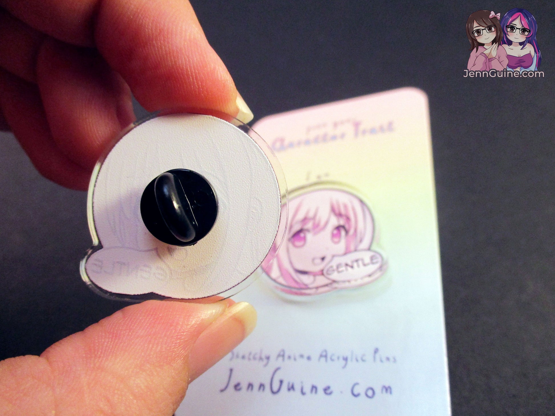 Sketchy Anime Character Trait Pin - Gentle (pick your own trait!) - JennGuine