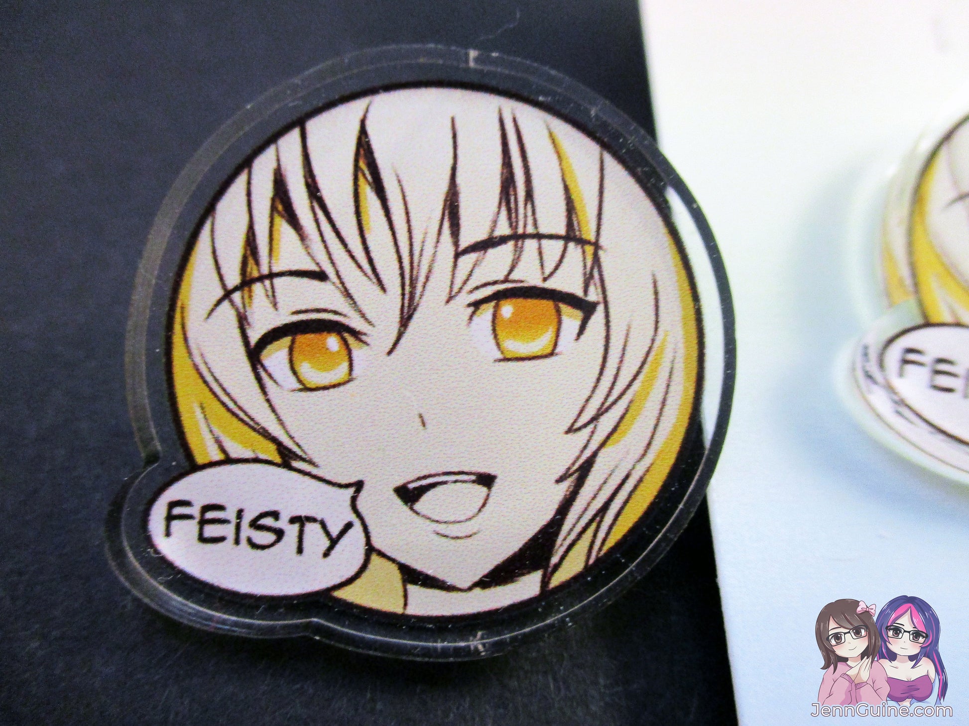 Sketchy Anime Character Trait Pin - Feisty (pick your own trait!) - JennGuine