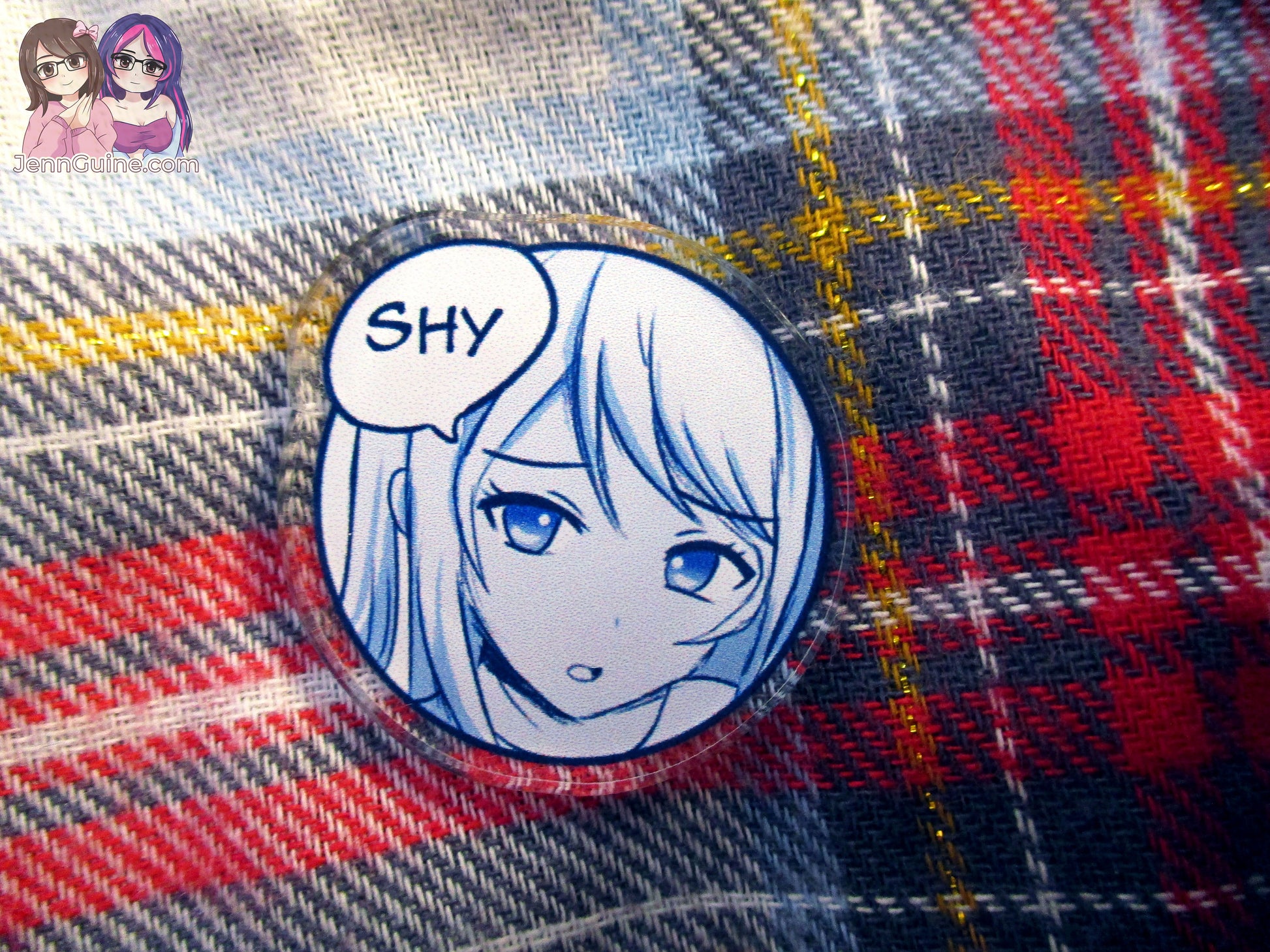 Sketchy Anime Character Trait Pin - Shy (pick your own trait!) - JennGuine