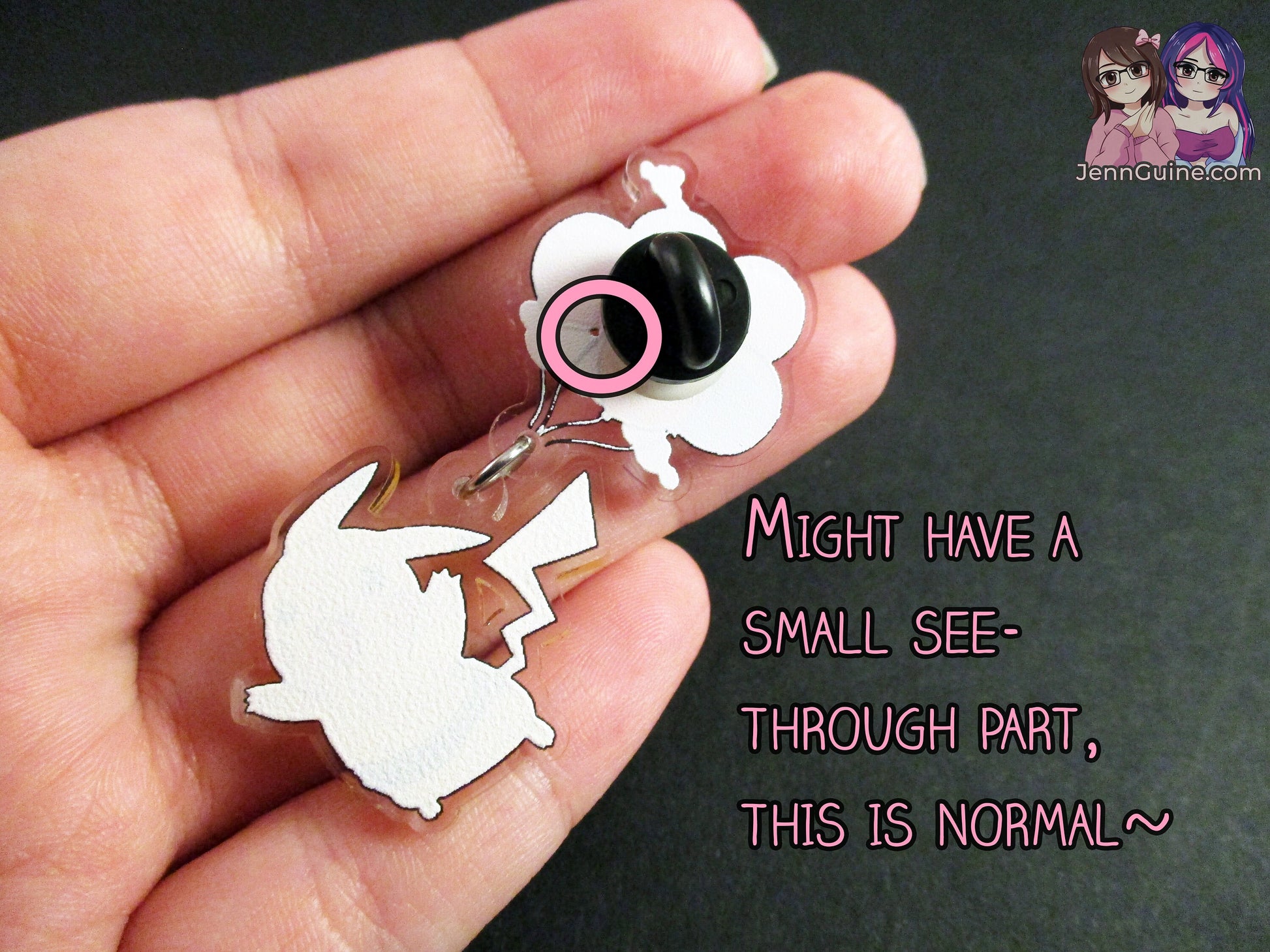 Acrylic Dangle Charm Pin - Balloon Pikachu Fly (SEE DESCRIPTION)