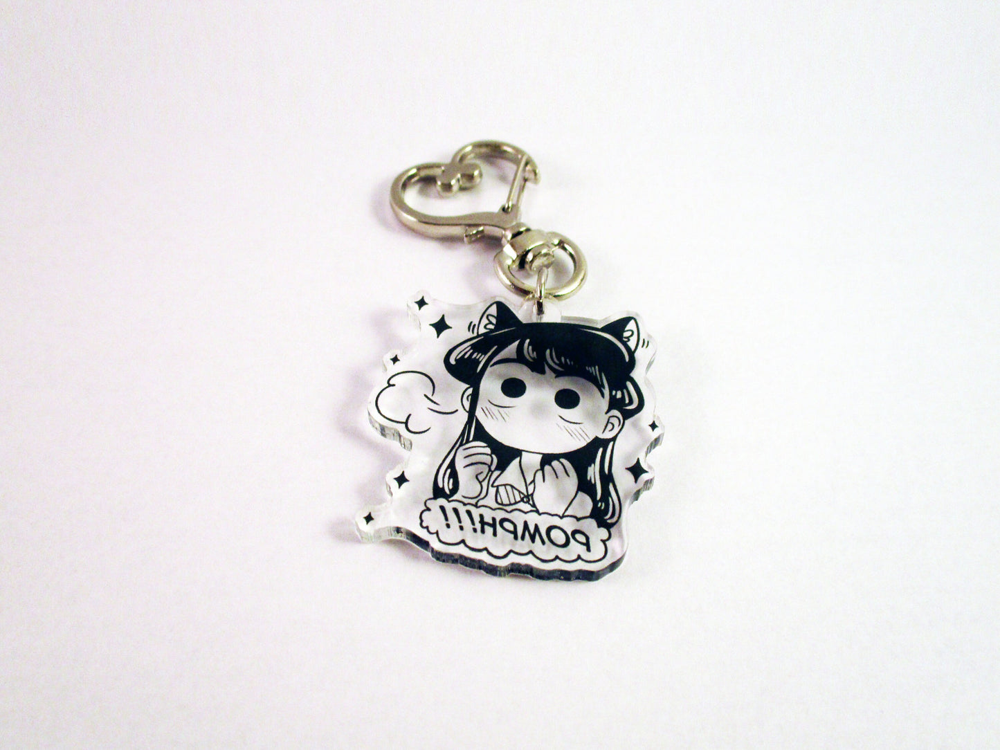RESTOCKED Kawaii Manga Kom!-san Shouko Acrylic Keychain POMPH! (black ink is transparent)