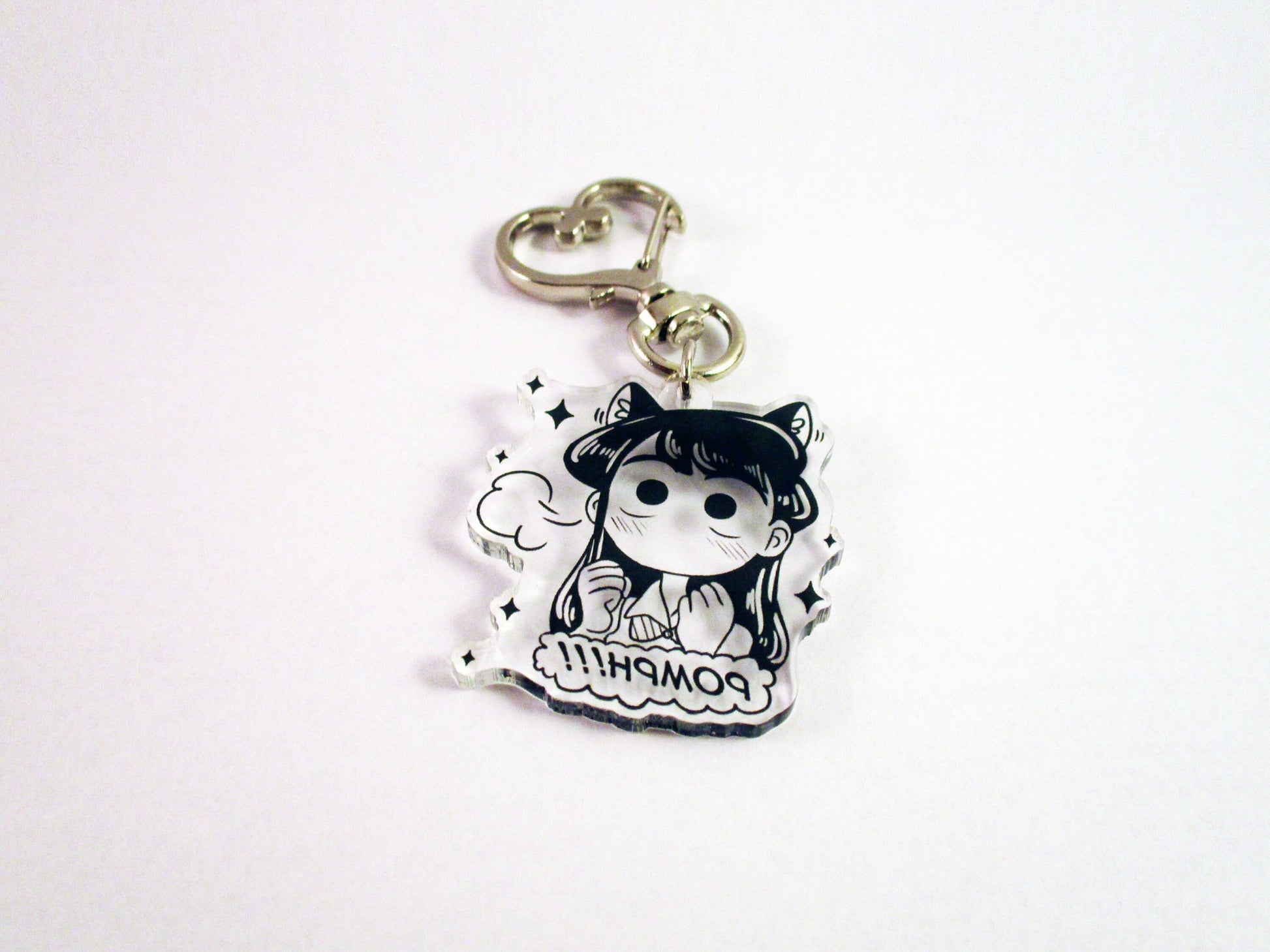 RESTOCKED Kawaii Manga Kom!-san Shouko Acrylic Keychain POMPH! (black ink is transparent)