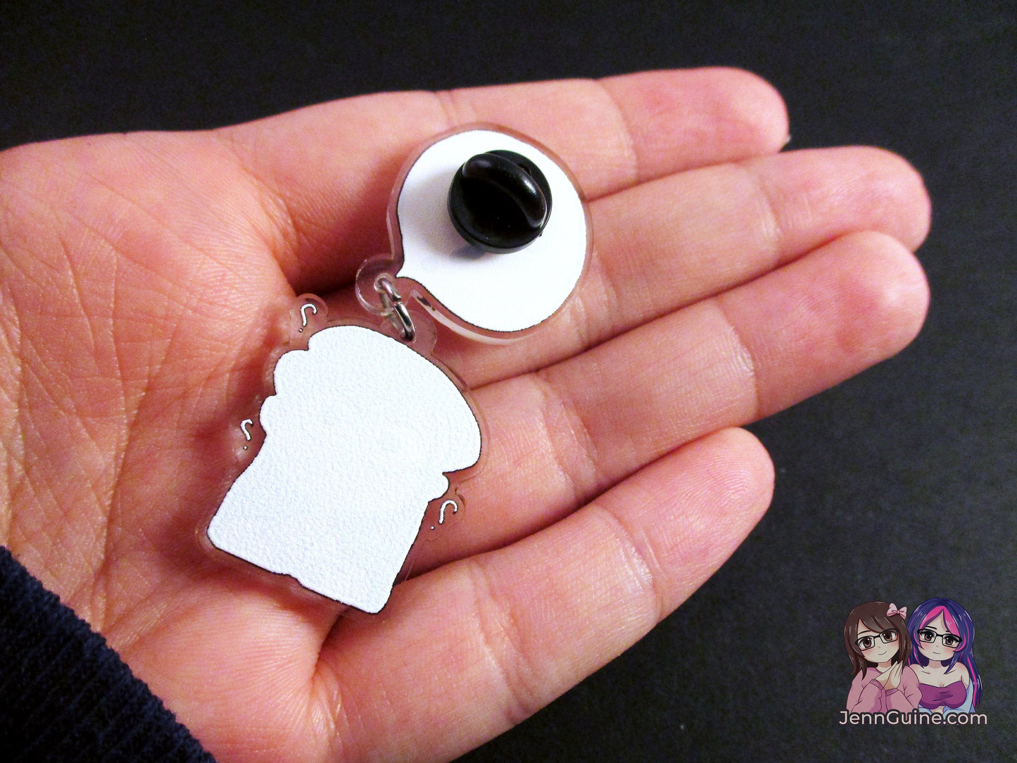 Acrylic Dangle Charm Pin - Confused Komi-San - JennGuine