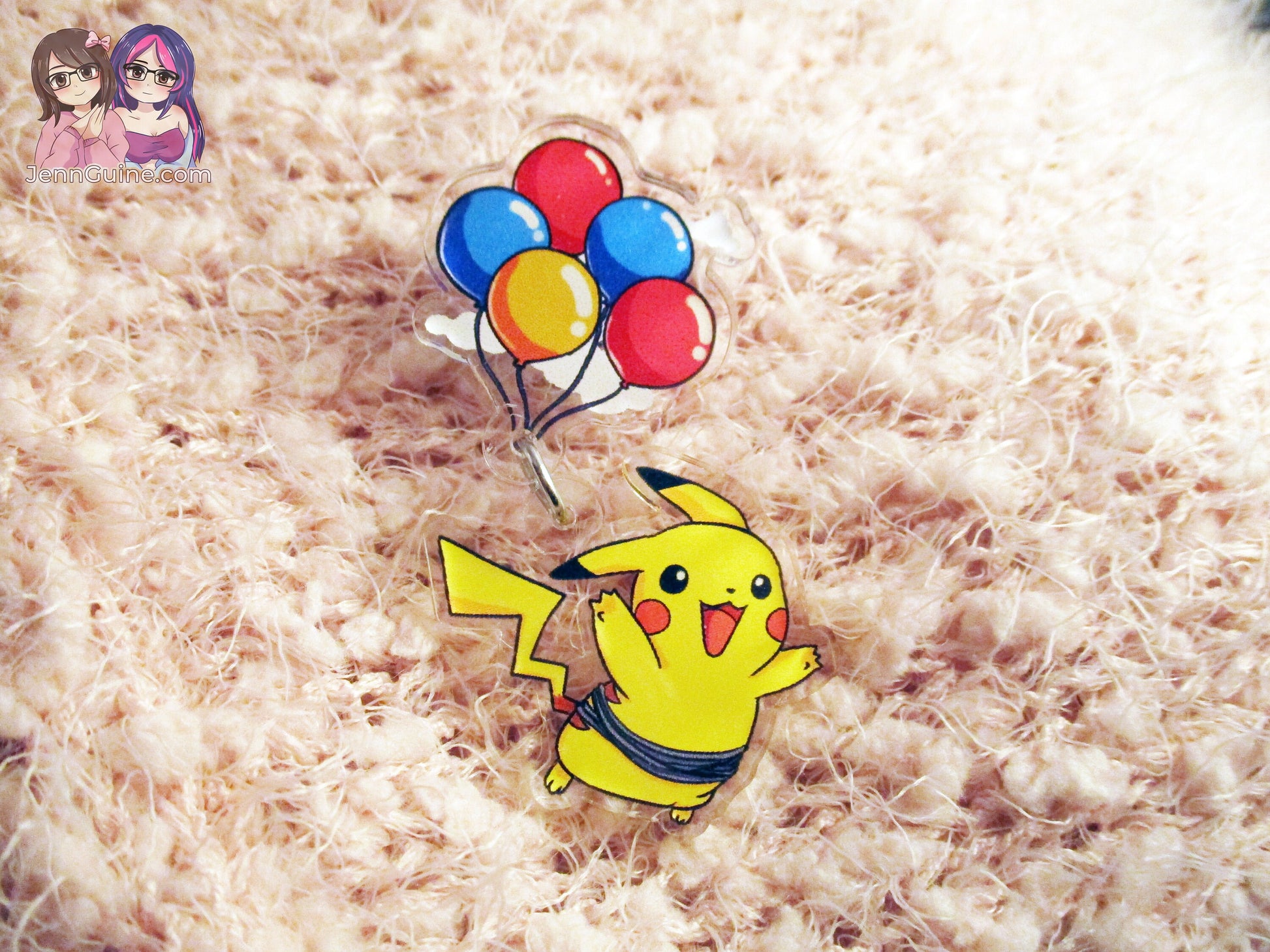 Acrylic Dangle Charm Pin - Balloon Pikachu Fly (SEE DESCRIPTION)
