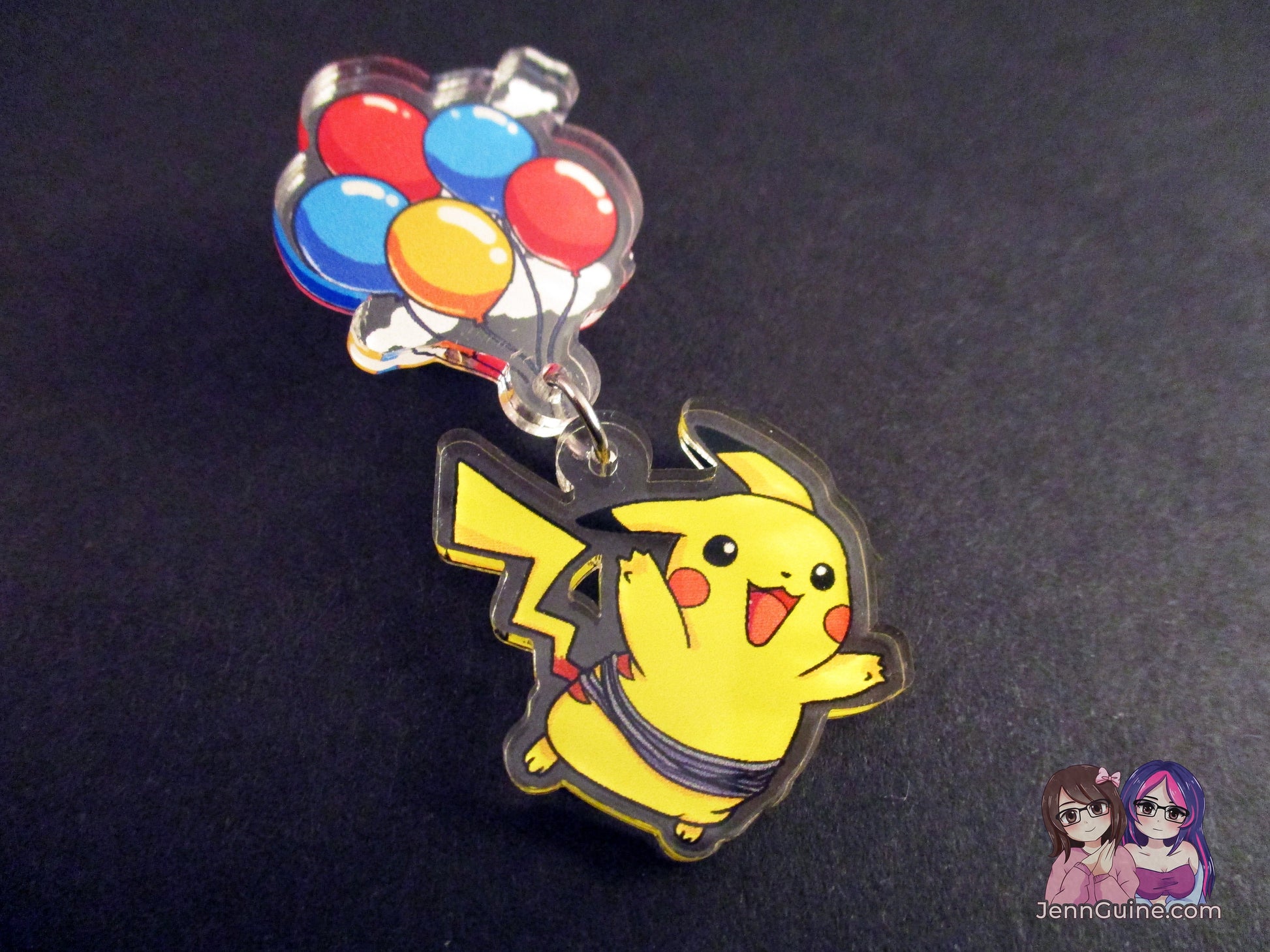Acrylic Dangle Charm Pin - Balloon Pikachu Fly (SEE DESCRIPTION)