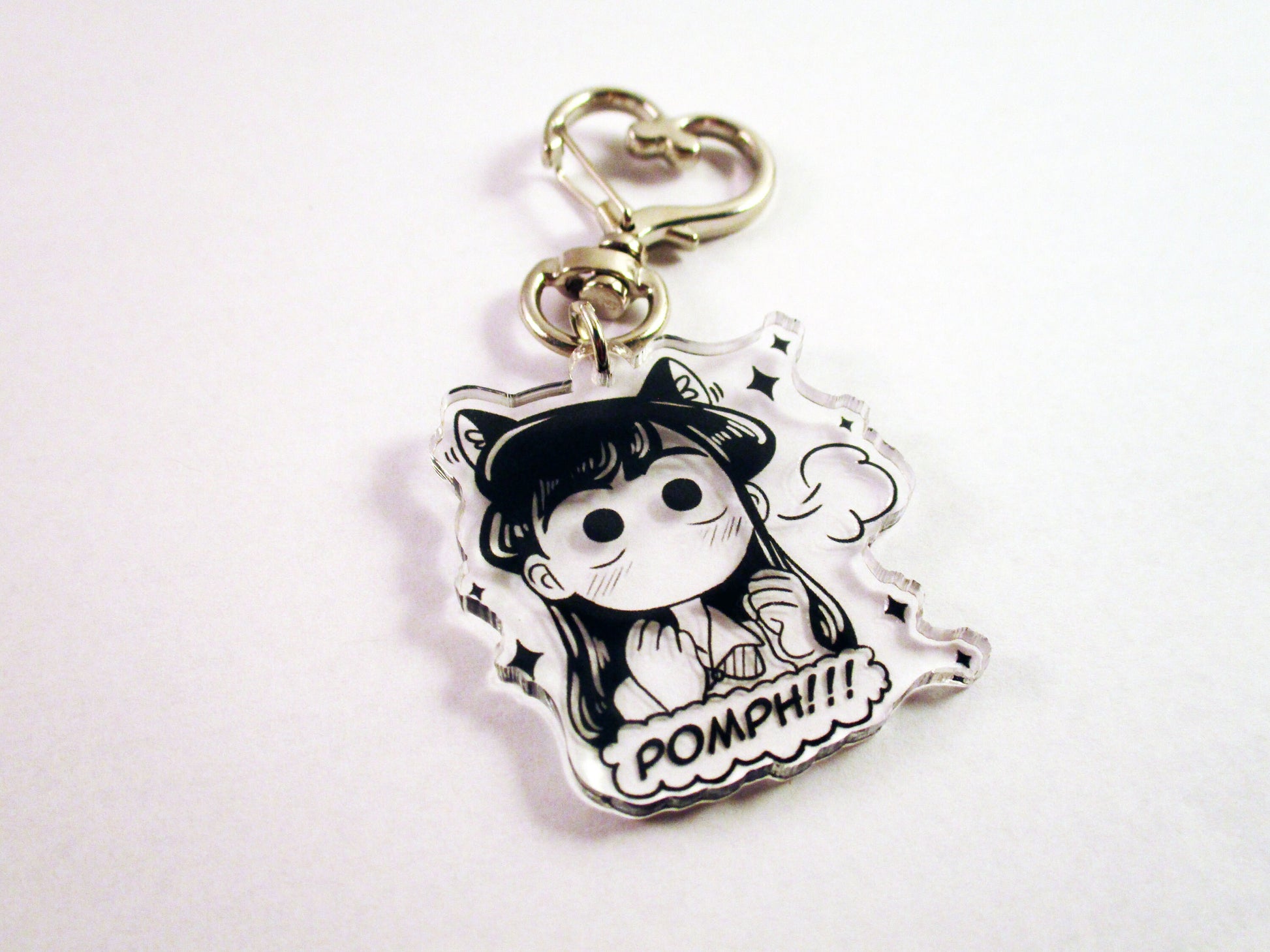 RESTOCKED Kawaii Manga Kom!-san Shouko Acrylic Keychain POMPH! (black ink is transparent)