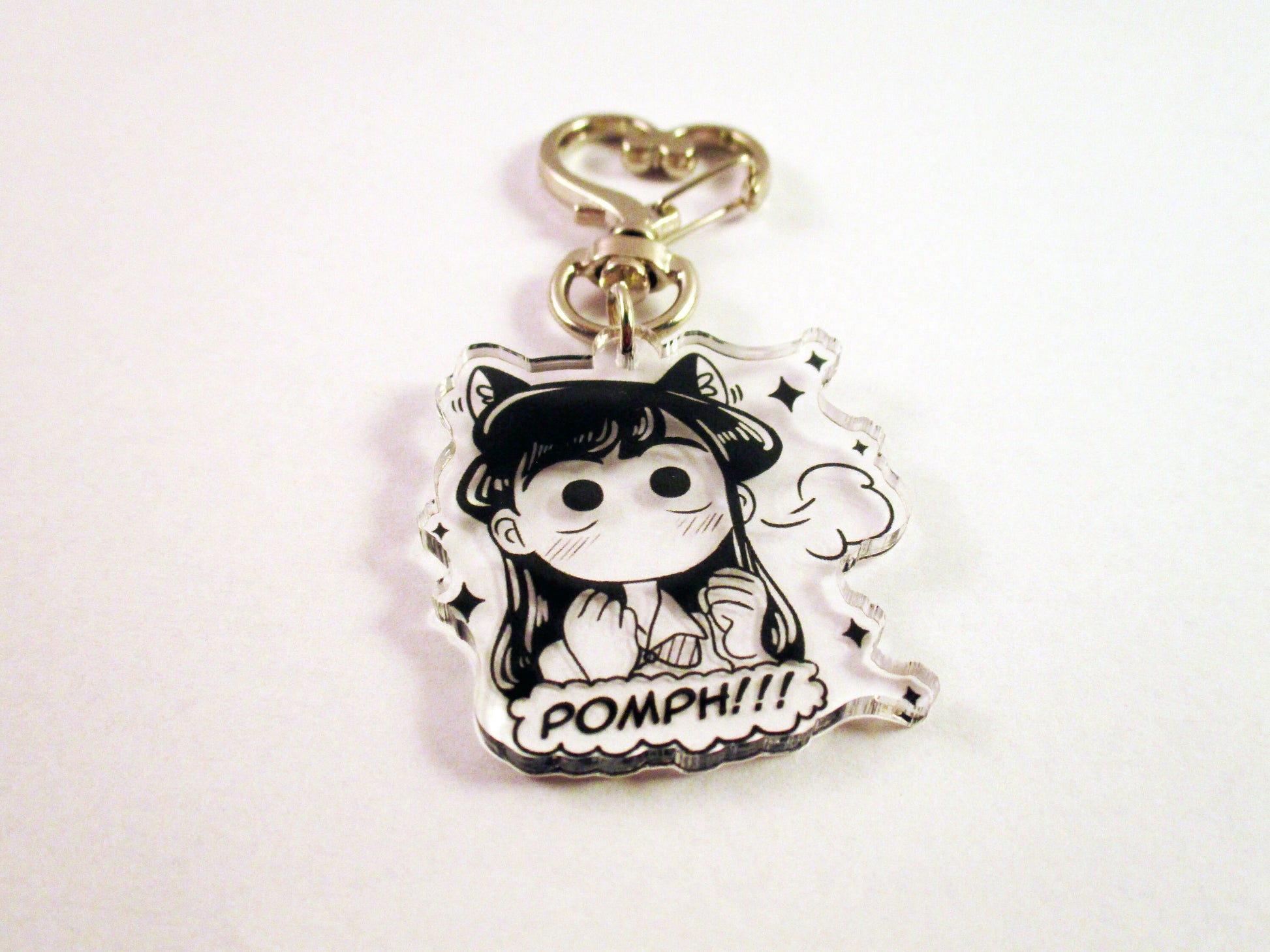 RESTOCKED Kawaii Manga Kom!-san Shouko Acrylic Keychain POMPH! (black ink is transparent)